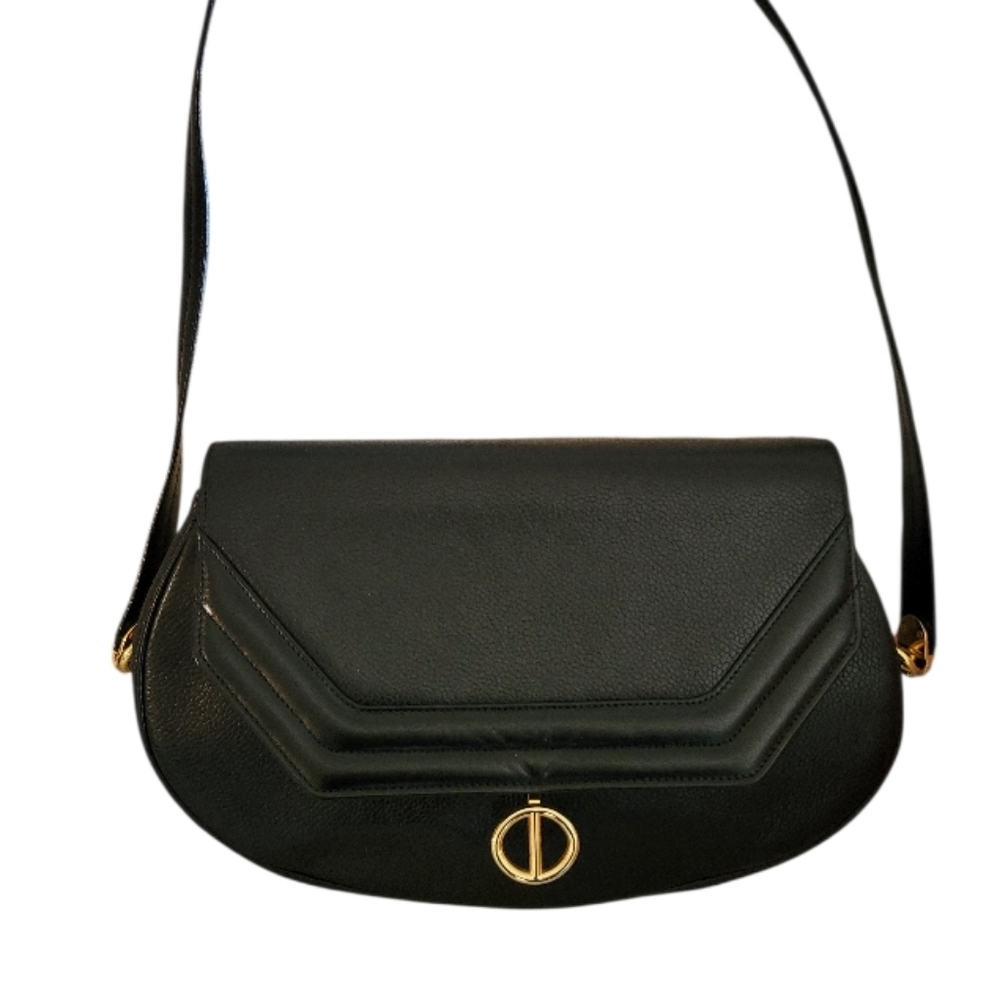 Christian DIOR  Black Leather Shoulder Bag